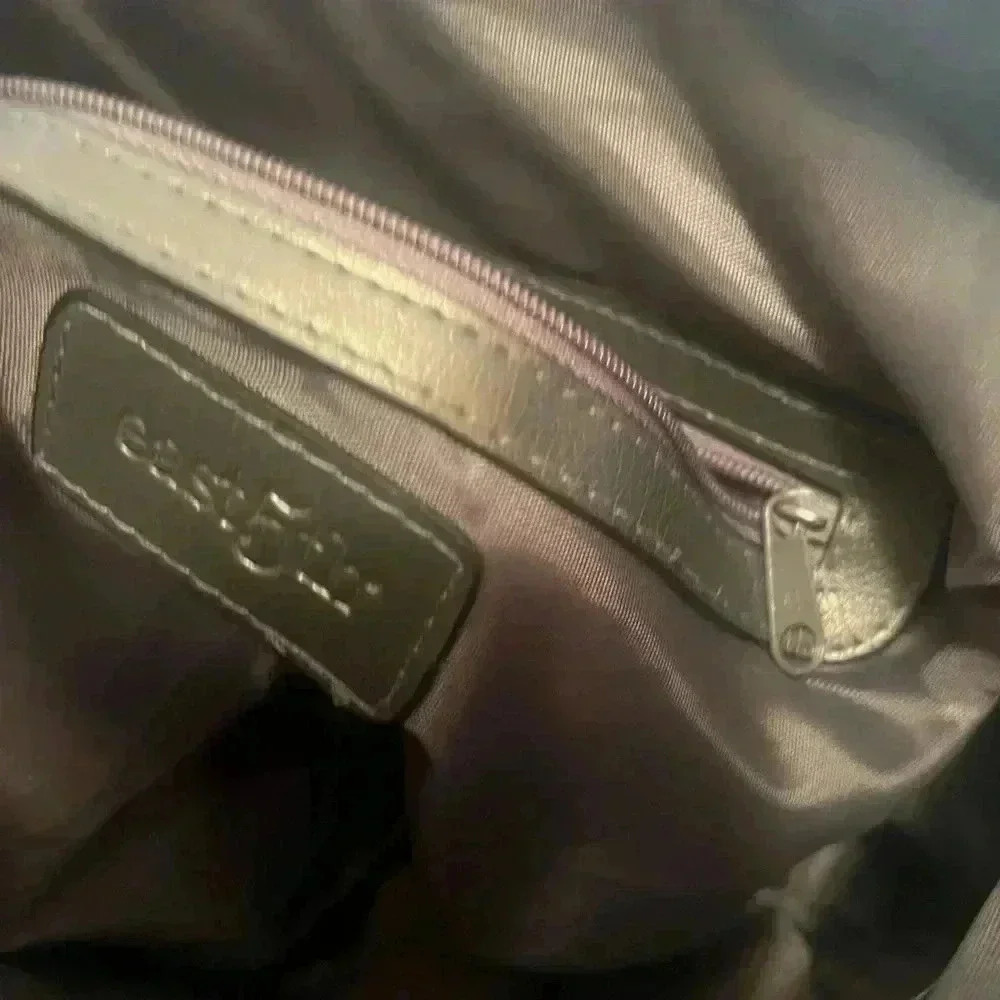 Gunmetal Gray Leather Shoulder Bag - Picture 2 of 10